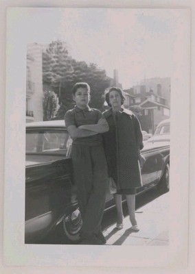 FOUND PHOTO Latino Family With Car San Francisco Old Car Snapshot Vtg 1962