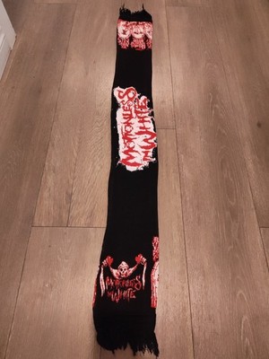 Death black embroidered scarf, Motionless In White ,Death Metal.