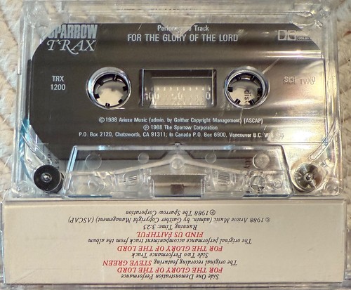 STEVE GREEN FOR THE GLORY OF THE LORD Performer Series SPARROW Trax Cassette - Picture 3 of 6