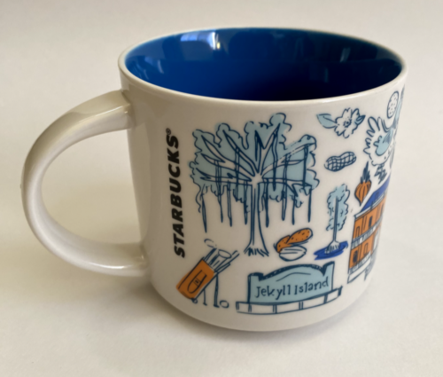 Georgia Been There Starbucks Coffee Mug Tea Cup 14 oz. Blue White, Ships Fast!, - Picture 1 of 5