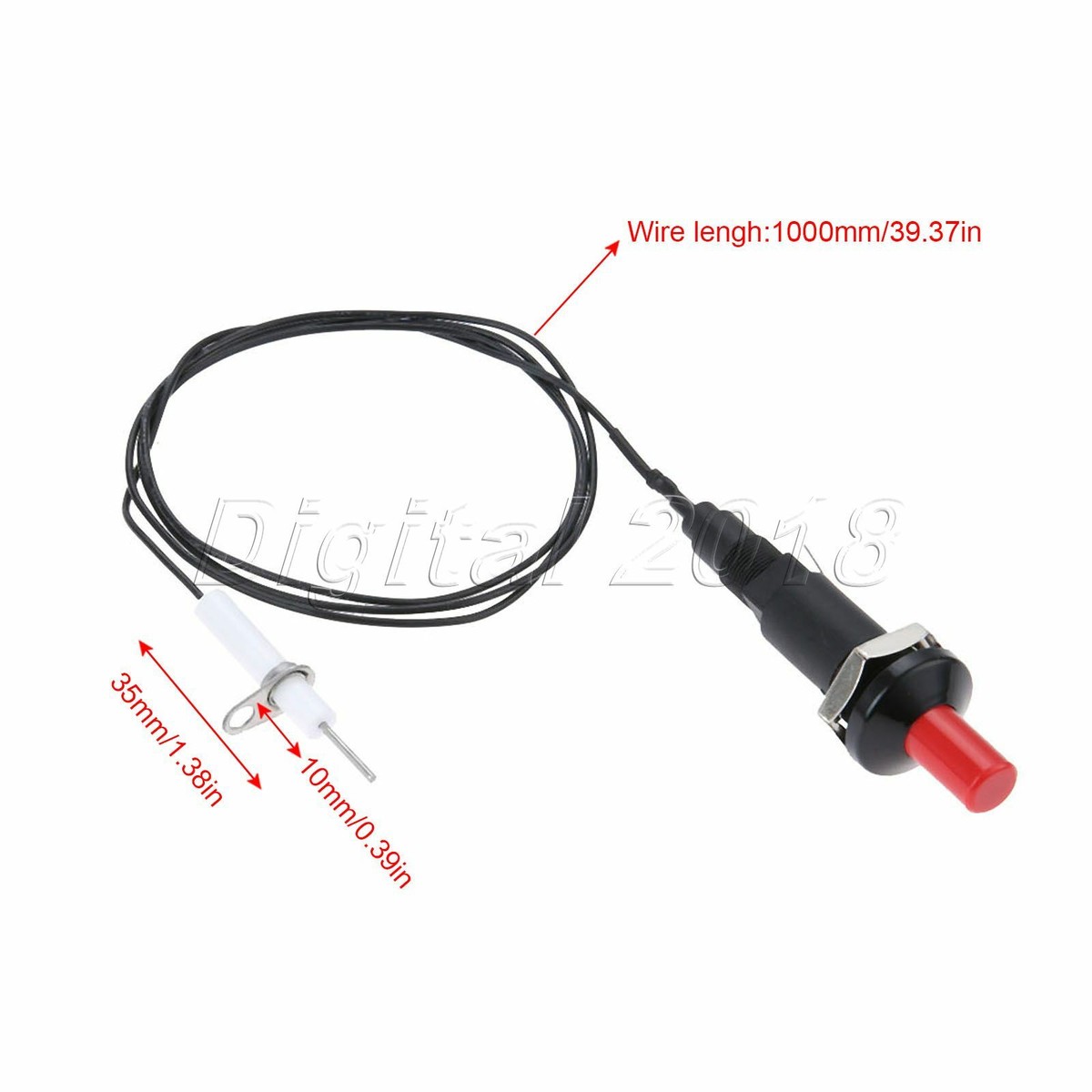 Replace 1 Meter Piezo Igniter Push Button Grill Spark Ignition