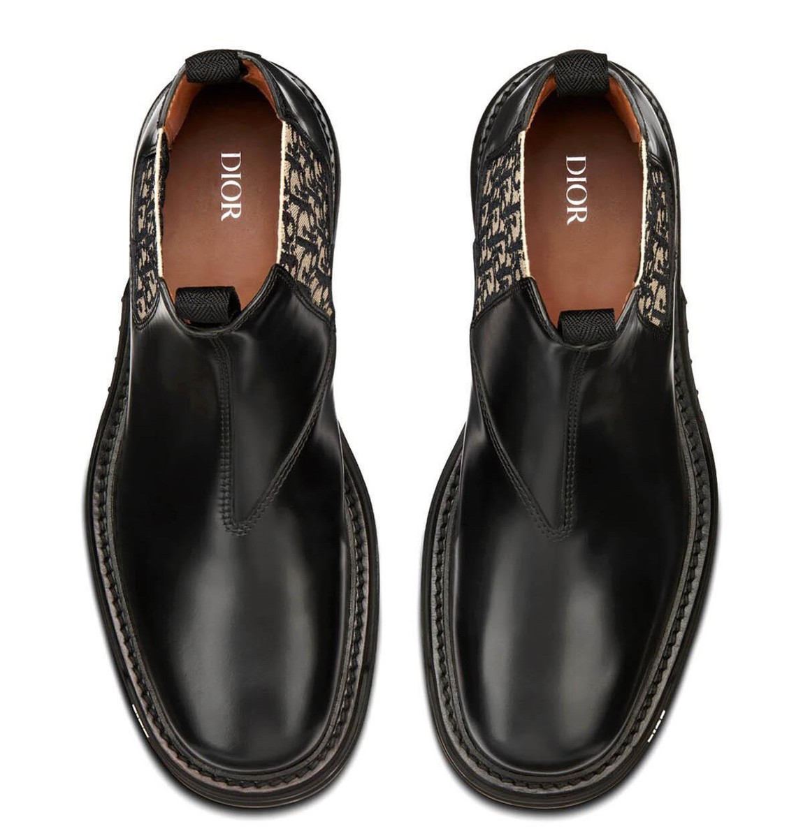 DIOR Men's 'Explorer II' Oblique Polished Chelsea Boots DIOR Men's 'Explorer II' Oblique Polished Chelsea Boots
