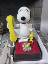 Antique Snoopy Woodstock Push Dial Phone Peanuts Not Tested