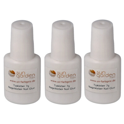 3x 7g Tipkleber in Pinselflasche , Nagelkleber mit Pinselflasche, Nagelkleber z 