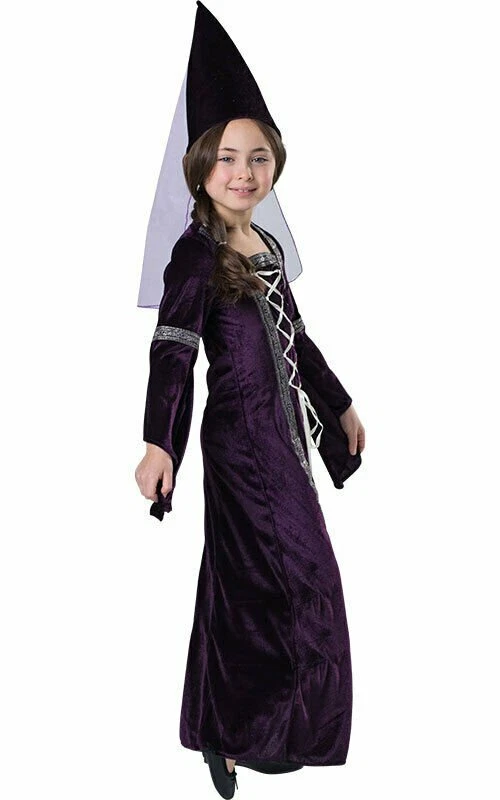 Disfraz de Princesa Medieval América Dress-Up-América - Vestido y Sombrero Renacentista para Niñas Foto 3 de 4