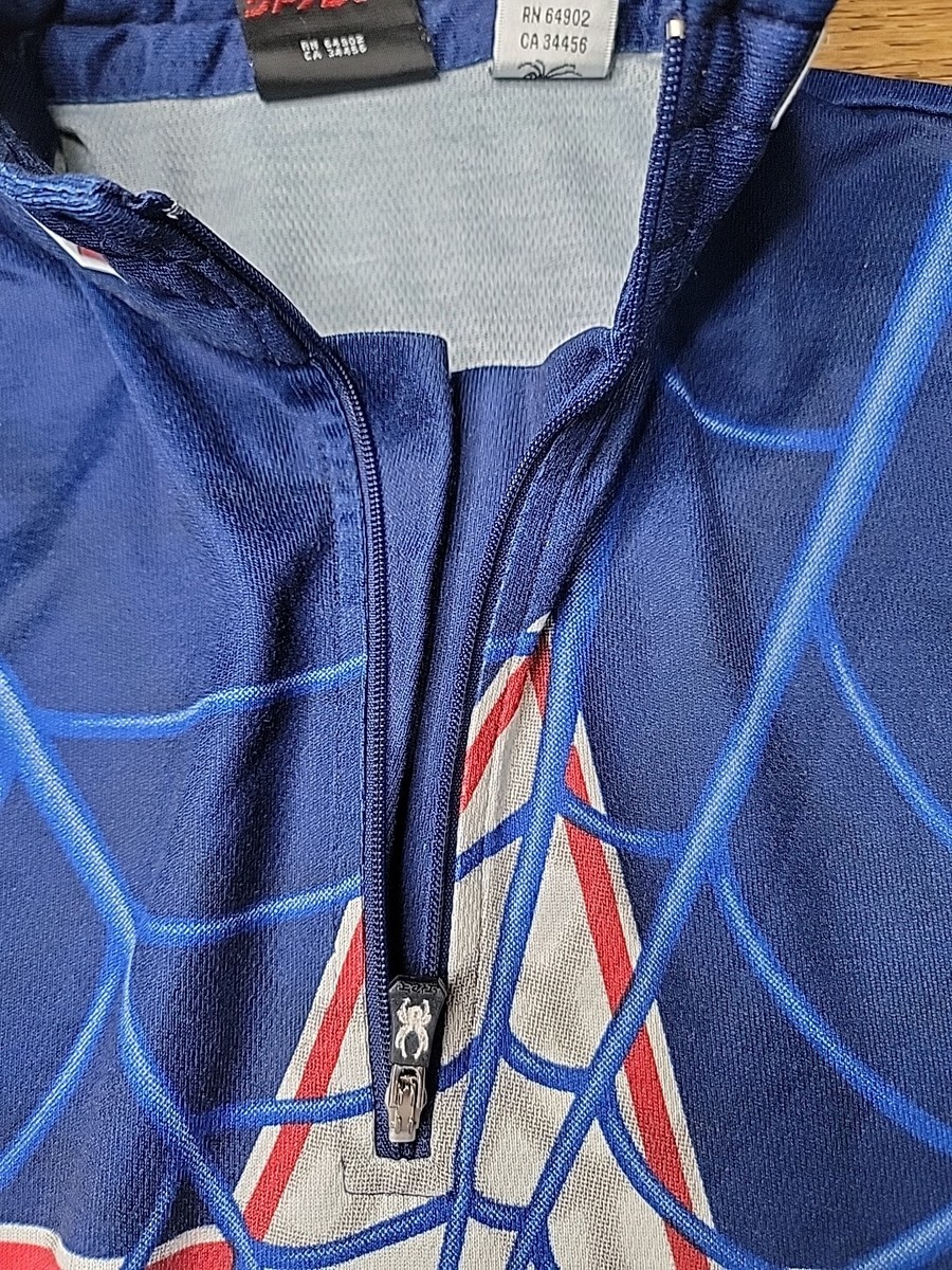 Spyder Sweater Blue US Ski Team 1/4 Zip Spider Web Graphic
