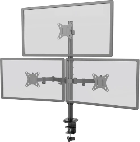 WORLDLIFT Triple Monitor Arm Height Adjustable 31.5 inch pole Max Load 19.8lbs P