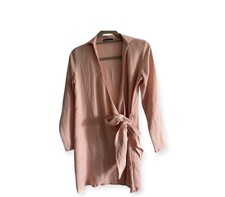 Pretty Little Thing Plt Gorgeous Light Pink Bow Tie Waterfall Jacket Size 14