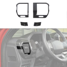 Dashboard Side Air Vent Outlet Cover Trim Decor For Ford F150 2021+ Carbon Fiber