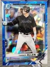 Tanner Allen 2021 Bowman Draft Chrome Sapphire 1st Bowman #165 Miami Marlins