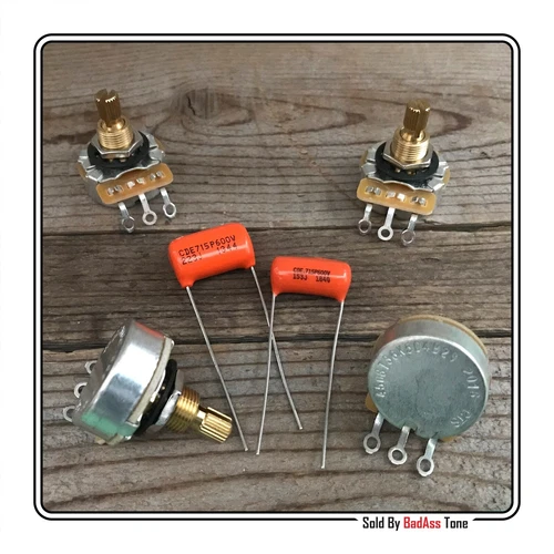 500K CTS Pots - Orange Drop .015 .022 600V - Guitar wiring for Gibson - Epiphone