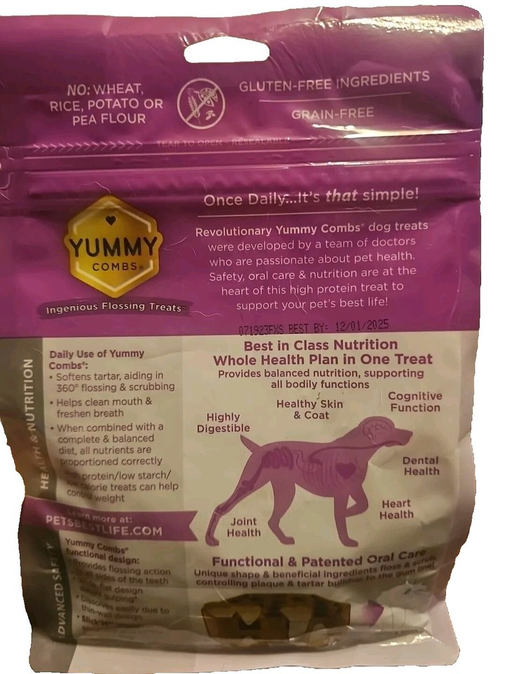 Yummy Combs Dog Dental Treats Vet VOHC Approved Protein Treat XSmall 48 Pieces eBay