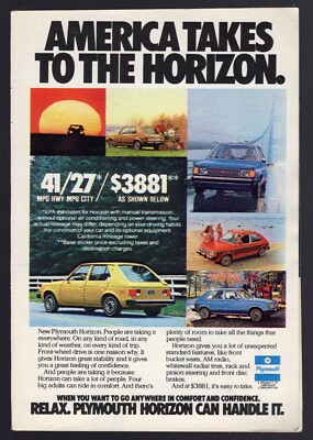 1978 PRINT AD ~ PLYMOUNT HORIZON ~ GOLDEN GATE BRIDGE ~ BEACH SAND ~ DESERT SUN