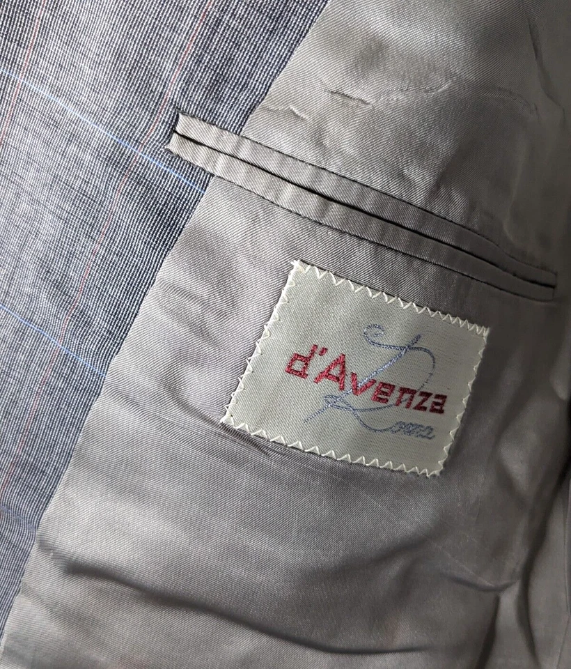 Chaqueta Blazer Abrigo Deportivo D’Avenza Santoro Super 100's 44R 100% Lana Gris Foto 3 de 4
