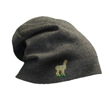 Slouchy Beanie for Men Huacaya Alpaca Embroidery Winter Hats Women Skull Cap