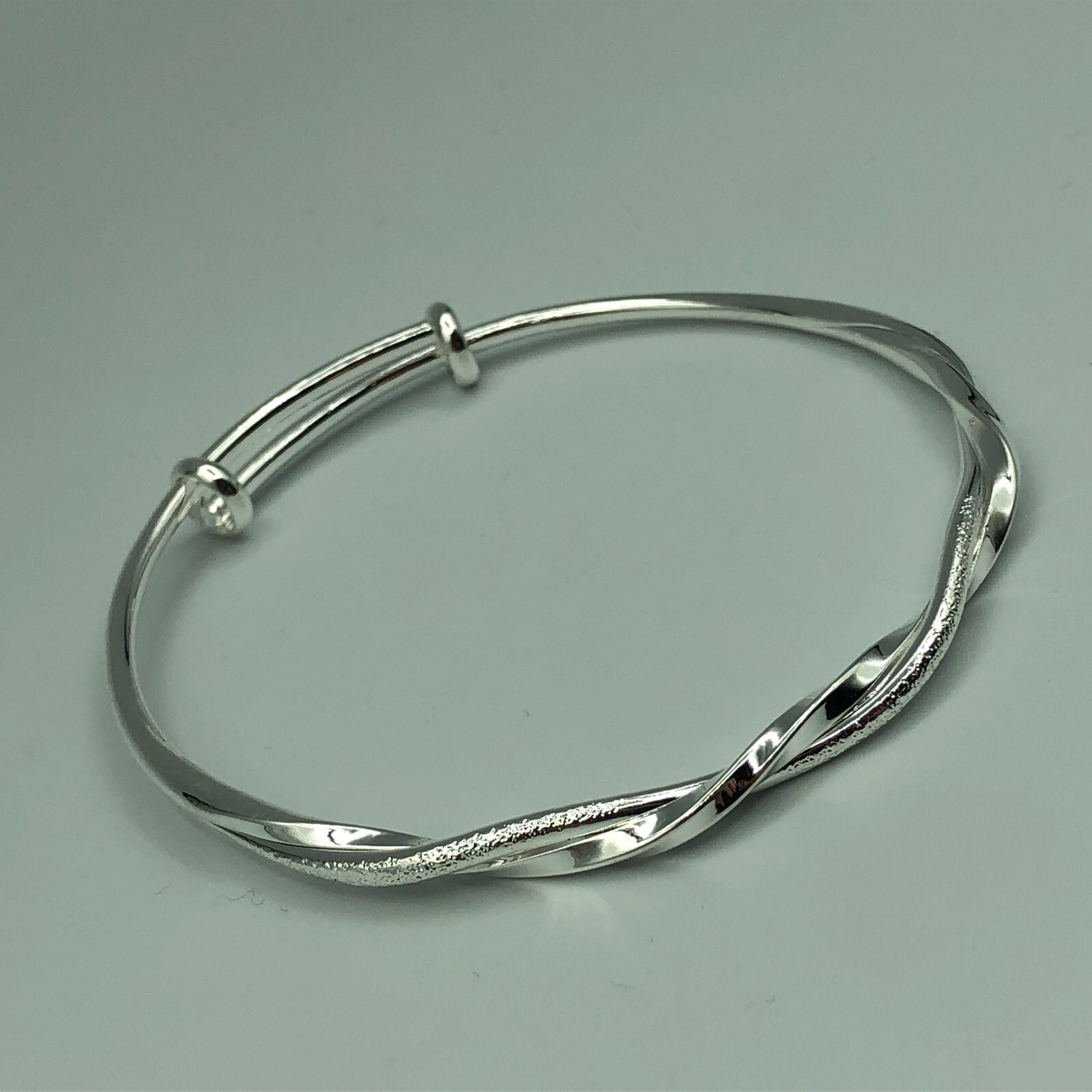 Bangle Silver Tone Twist Adjustable Festival Part… - image 13