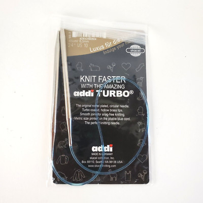 Addi Turbo Lace 24'' Circular Premium Needles Size US 10 Nickle Plated Germany