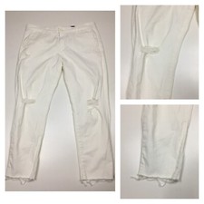 AG ADRIANO GOLDSCHMIED Womens sz 31 White Distressed Raw Edge Hem Jeans