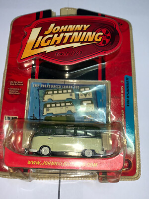 2008 JOHNNY LIGHTNING 1964 VOLKSWAGEN SAMBA BUS GREEN DAMAGE BLISTER OPENER