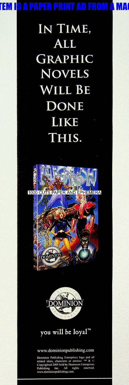 Fusion Dominion Publishing Comics 2005 Trade Print Magazine Ad Poster ADVERT