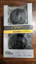 DEFIANT Single Cylinder Deadbolt 2-way adjustable latch Key Lock in Matte Black
