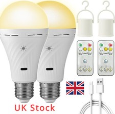 Emergency LED Light Bulb Touch Dimmable Rechargeable Remote Control Lamp USB /AC