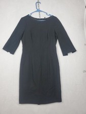 White House Black Market Body Perfecting Black 3Q Sheath Dress Women's Sz 10 NWT