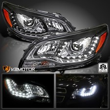 Fits Black 2013-2015 Chevy Malibu Led Halo Projector Headlights Lamps Leftright Fits Black 2013-2015 Chevy Malibu Led Halo Projector Headlights Lamps Leftright