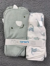 Carter's Just One You Baby Boys' Dino Hooded Bath Towel - Sage Green