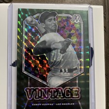 2021 Panini Mosaic - Vintage Sandy Koufax #V15 Green Mosaic Prizm