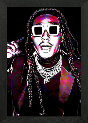 Takeoff Rapper Portrait Framed Wall Art Poster Canvas Print Picture