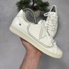 Valentino White Leather Bianco Backnet Low Top Sneakers Size 38.5 Us 8.5