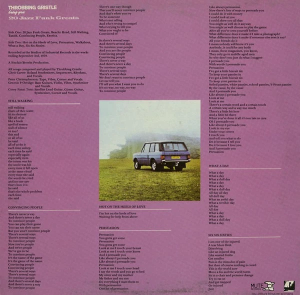 Throbbing Gristle - 20 Jazz Funk Greats (LP, Album, RE) (Very Good (VG)) - !!! P - Image 2 of 4