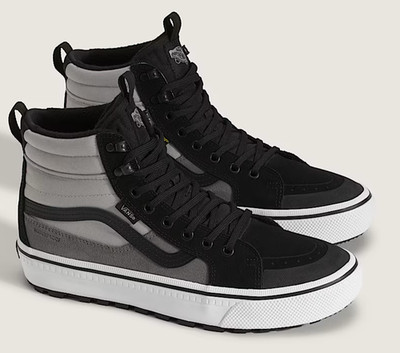 Vans Sk8-Hi Waterproof Insulated Shoe Grey / Black Mens n Cushioned Winter Boots