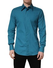 Dolce & Gabbana Blue SARTORIA Long Sleeve Cotton Dress Shirt