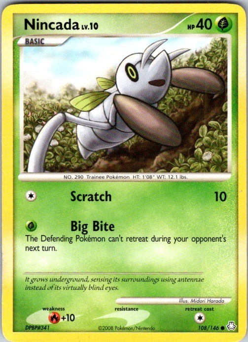 Nincada 108/146 Common Legends Awakened Pokemon Damaged