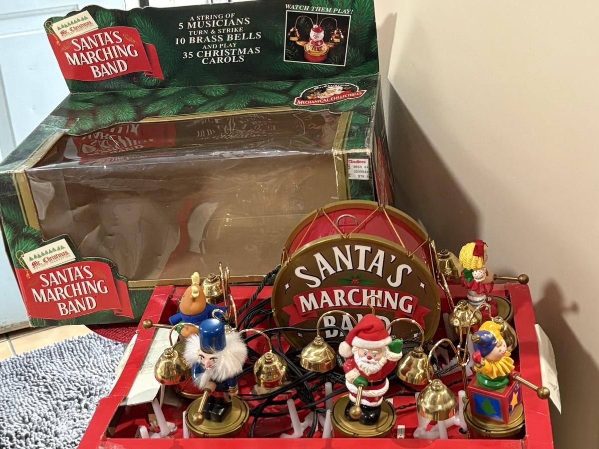 Mr. Christmas Santa's Marching Band Brass Bells Playing 35 Carols