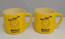 Lot Of 2 Have A Happy Day Mellaril Vintage Advertising Milk Federal Glass Mug B2