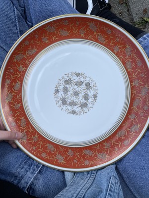Weimar Porzellan Prunkteller Beate 466 Blumendekor große Schale 32 cm