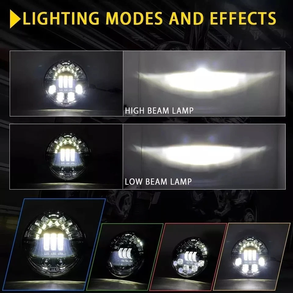 Faro LED con luz de haz alto y bajo para Harley V-Rod Muscle Night Rod VROD Foto 4 de 4