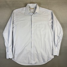 Ermenegildo Zegna Dress Shirt Mens 39/15.5 Light Blue Solid Pocket Italy Made