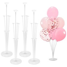 4 Sets Balloon Stand Kit Balloon Sticks With Base for Table, Balloon Stands f...