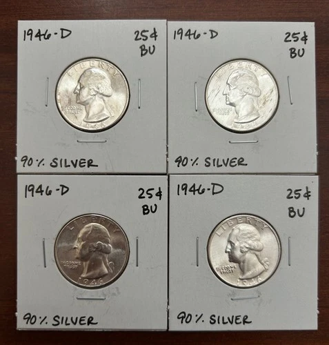 Washington Quarter - 90% SILVER - 1946D - Uncirculated - Ungraded