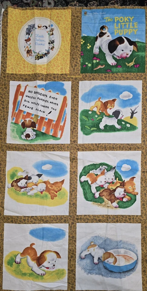 Tela Little Golden Book The Poky Little Puppy Panel Algodón Edredón Corte y Coser De Colección Foto 2 de 4