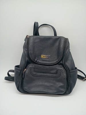 black leather backpack purse ebay MultiSac Vegan Leather Mini Backpack Black Travel Bag Purse Fairs Festival