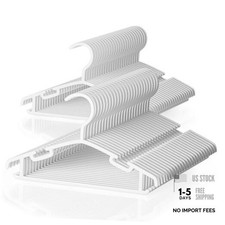 Kids Plastic Hangers, Baby Clothes Hangers for Closet Non-Slip 50 Packs White
