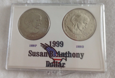 1999 P&D  Susan B. Anthony Dollars coins in 1999 Marcus display case