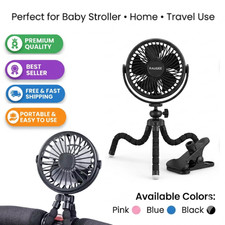 Portable USB Rechargeable Clip Fan 360 Rotating Mini Octopus Stroller Fan