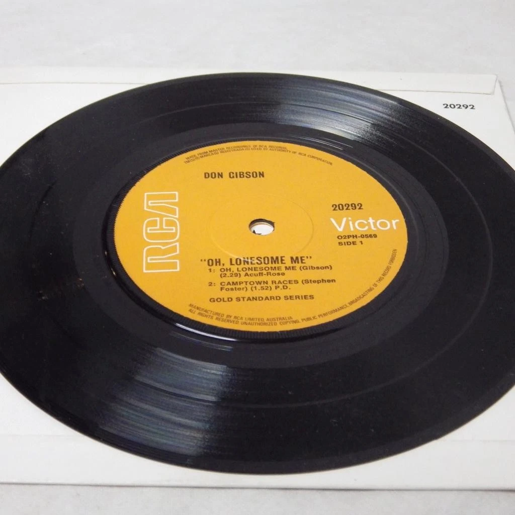 Don Gibson Oh Lonesome Me EP 7" 45 rpm vinyl picture sleeve Oz RCA / Victor 1957