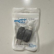 USB Cable Type A Male to Type A Male 1:1 Duplication Black 2-Pack USB Standard